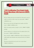 USI Certification Test Study Guide Exam Questions with Answers 100&percnt; PASS
