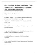 PSYC 304 FINAL RESEARCH METHODS EXAM SCRIPT 2026 COMPREHENSIVE QUESTIONS AND SOLUTIONS GRADED A&plus;