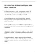 PSYC 304 FINAL RESEARCH METHODS FINAL PAPER 2026 EXAM