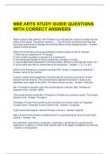NBE ARTS STUDY GUIDE QUESTIONS WITH CORRECT ANSWERS 