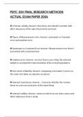 PSYC 304 FINAL RESEARCH METHODS ACTUAL EXAM PAPER 2026
