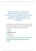 BIOL251 HUMAN ANATOMY & PHYSIOLOGY EXAM 2026 ALL QUESTIONS AND CORRECT DETAILED ANSWERS WITH RATIONALES ALREADY A GRADED &vert; NEW AND REVISED