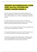 PROPHECY RN PHARMACOLOGY A EXAM SCRIPT 2026 FULL SOLUTIONS AND CORRECT ANSWERS GRADED A&plus;