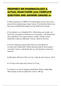 PROPHECY RN PHARMACOLOGY A ACTUAL EXAM PAPER 2026 COMPLETE QUESTIONS AND ANSWERS GRADED A&plus;