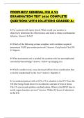 PROPHECY GENERAL ICU A V3 EXAMINATION TEST 2026 COMPLETE QUESTIONS WITH SOLUTIONS GRADED A&plus;