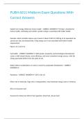 PUBH 6011 Midterm Exam Questions With Correct Answers 