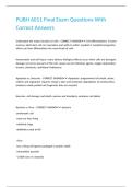 PUBH 6011 Final Exam Questions With Correct Answers&period;