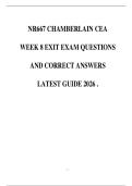 NR667 CHAMBERLAIN CEA WEEK 8 EXIT EXAM QUESTIONS AND CORRECT ANSWERS LATEST GUIDE 2026 &period;