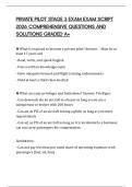PRIVATE PILOT STAGE 3 EXAM EXAM SCRIPT 2026 COMPREHENSIVE QUESTIONS AND SOLUTIONS GRADED A&plus;