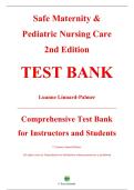 Complete Test Bank &mdash; Safe Maternity & Pediatric Nursing Care&comma; Second Edition &mdash; Luanne Linnard-Palmer &mdash; ISBN 9780803697348 &mdash; &lpar;All Chapters Covered 1&ndash;38&comma; Questions & Answers&rpar;