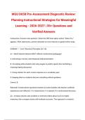 WGU D658 Pre-Assessment Diagnostic Review&colon; Planning Instructional Strategies for Meaningful Learning - 2026-2027 &vert; 150&plus; Questions and Verified Answers