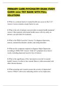 PRIMARY CARE PSYCHIATRY EXAM STUDY GUIDE 2026 TEST BANK WITH FULL SOLUTIONS
