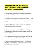 PRIMARY CARE PSYCHIATRY EXAM SCRIPT 2026 TEST BANK COMPLETE QUESTIONS AND ANSWERS