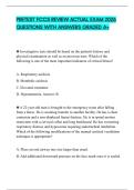 PRETEST FCCS REVIEW ACTUAL EXAM 2026 QUESTIONS WITH ANSWERS GRADED A&plus;