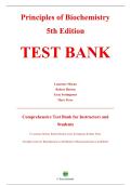 Complete Test Bank &mdash; Principles of Biochemistry&comma; 5th Edition &mdash; Laurence A&period; Moran &mdash; ISBN 9780321707338 &mdash; &lpar;All Chapters Covered 1&ndash;23&comma; Questions & Answers&rpar;