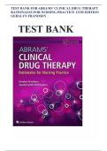 Abrams&rsquo; Clinical Drug Therapy&colon; Rationales for Nursing Practice &lpar;12th Edition&rpar; &ndash; Test Bank by Geralyn Frandsen&comma; complete exam preparation material