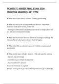 POWER TO ARREST FINAL EXAM 2026 PRACTICE QUESTION SET TWO