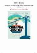 Introduction to Criminal Justice&colon; Systems&comma; Diversity&comma; and Change &ndash; 3rd Edition by Callie Marie Rennison & Mary J&period; Dodge &vert; Complete Test Bank &lpar;Chapters 1&ndash;14&rpar;