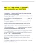 PCC 274 FINAL EXAM QUESTIONS AND ANSWERS ALL CORRECT 