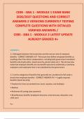 CEBS - GBA 1 - MODULE 1 EXAM BANK  2026&sol;2027 QUESTIONS AND CORRECT  ANSWERS 2 VERSIONS CURRENTLY TESTING  COMPLETE QUESTIONS WITH DETAILED  VERIFIED ANSWERS &sol; CEBS - GBA 1 - MODULE 2 LATEST UPDATE  ALREADY GRADED A&plus;