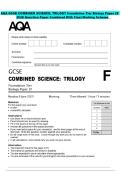 AQA GCSE COMBINED SCIENCE&colon; TRILOGY Foundation Tier Biology Paper 2F  2026 Question Paper Combined With Final Marking Scheme    