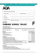 AQA GCSE COMBINED SCIENCE&colon; TRILOGY Foundation Tier Chemistry Paper  1F 2026 Question Paper Combined With Final Marking Scheme