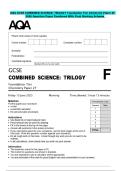 AQA GCSE COMBINED SCIENCE&colon; TRILOGY Foundation Tier Chemistry Paper 2F  2026 Question Paper Combined With Final Marking Scheme   