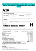 AQA GCSE COMBINED SCIENCE&colon; TRILOGY Higher Tier Physics  Paper 1H 2026 Question Paper Combined With Final Marking  Scheme  