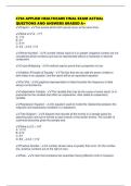 C784 APPLIED HEALTHCARE FINAL EXAM ACTUAL QUESTIONS AND ANSWERS GRADED A&plus;