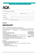 AQA GCSE SOCIOLOGY Paper 1 The Sociology of Families and Education 2026  Question Paper Combined With Final Marking Scheme  