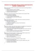 OREGON TAX PREPARER REGULATIONS QUESTIONS WITH CORRECT ANSWERS 2026
