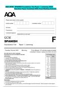 AQA GCSE SPANISH Foundation Tier Paper 1 Listening 2026  Question Paper Combined With Final Marking Scheme 