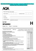AQA GCSE SPANISH Higher Tier Paper 1 Listening 2026 Question Paper  Combined With Final Marking Scheme    