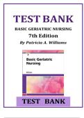 TESTBANK BASIC GERIATRIC NURSING 7th Edition By Patricia A&period; Williams