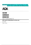 AQA GCSE GERMAN 8668&sol;SH Paper 2 Speaking Higher Tier 2026  Question Paper Combined With Final Marking Scheme
