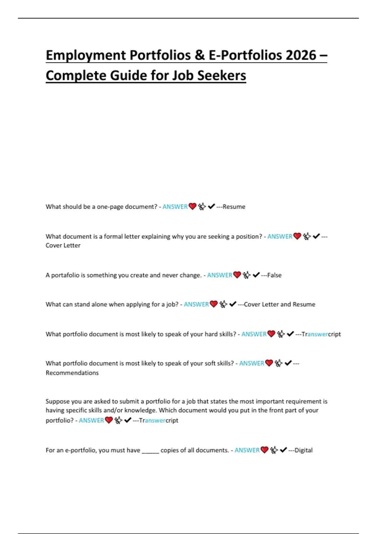 Employment Portfolios & E-Portfolios 2026 – Complete Guide for Job ...