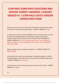 CCRN-NICU EXAM WITH QUESTIONS AND  VERIFIED CORRECT ANSWERS &vert; ALREADY  GRADED A&plus; &vert; CCRN-NICU LATEST VERSION  &vert; BRAND NEW EXAM