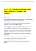 PCC 274 Final Exam Study Guide Questions and Answers All Correct 