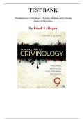 Introduction to Criminology&colon; Theories&comma; Methods&comma; and Criminal Behavior &ndash; 9th Edition by Frank Hagan &vert; Complete Test Bank &lpar;Chapters 1&ndash;15&rpar;