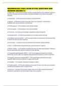 NEUROBIOLOGY FINAL EXAM ACTUAL QUESTIONS AND ANSWERS GRADED A&plus;