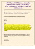 WGU D320&sol; CCSP Exam &ndash; Managing  Cloud Security &lpar;Latest Update 2026 &sol;  2027&rpar; Questions & Answers &vert; Grade A &vert;  100&percnt; Correct