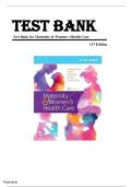 Test Bank  - Maternity and Women&rsquo;s Health Care 12th Edition Lowdermilk &lpar;All chapters Complete&comma; Question and Answers&rpar;2026&period;
