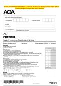 ACTUAL 2025 AQA AS FRENCH Paper 1 Listening&comma; Reading and Writing Question Paper & Mark  Scheme &lpar;Merged&rpar; Friday 16 May 2025 &lbrack;VERIFIED&rsqb;