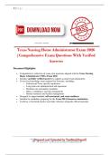 Texas Nursing Home Administrator Exam 2026  &vert;Comprehensive Exam Questions With Verified  Answers