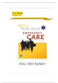 Latest Update 2026 &vert; Emergency Care Test Bank &lpar;14th Edition&rpar; &vert; Exam Prep &vert; Graded A&plus; &vert; Daniel Limmer & Michael O&rsquo;Keefe