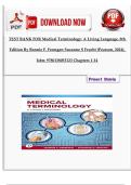TEST BANK FOR Medical Terminology&colon; A Living Language&comma; 8th Edition by Bonnie F&period; Fremgen Suzanne S Frucht &lpar;Pearson&comma; 2024&rpar;&comma; Isbn&colon; 9780138053123 Chapters 1-14