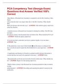 PCA Competency Test &lpar;Georgia Exam&rpar;  Questions And Answer Verified 100&percnt;  Correct 
