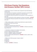 PCA Exam Practice Test Questions  And Answers Verified 100&percnt; Correct 