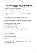 CALIFORNIA REAL ESTATE FINANCE FINAL EXAM ACTUAL QUESTIONS AND ANSWERS