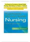 Psychiatric&ndash;Mental Health Nursing &ndash; Test Bank &lpar;10th Edition&rpar; Sheila L&period; Videbeck &vert; All Chapters 1&ndash;24 &vert; Verified Questions and Answers for Exam Preparation